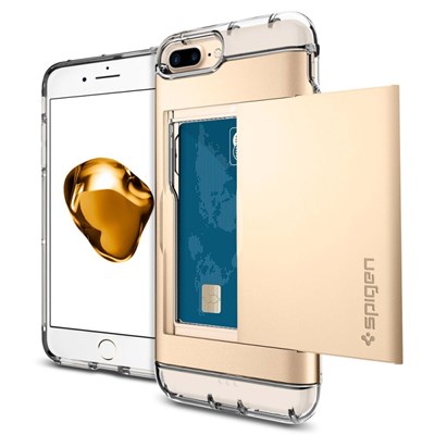 Apple Compatible Spigen Crystal Wallet Case - Gold