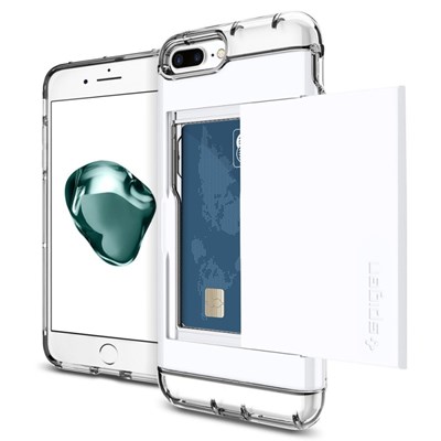 Apple Compatible Spigen Crystal Wallet Case - Jet White  043CS21051