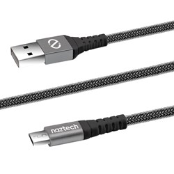 Naztech Micro USB Charge and Sync Braided 4 ft Cable - Black