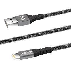 Naztech MFI Lightning Charge and Sync USB Braided 4ft Cable - Black