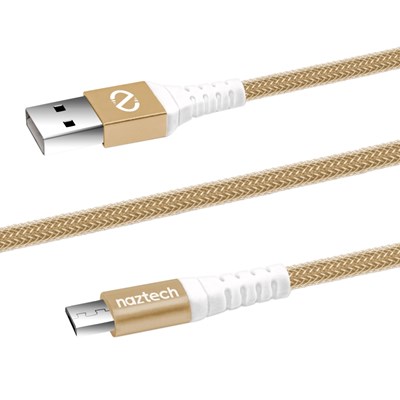 Naztech Braided Micro USB Charge and Sync 4 Foot Cable - Gold