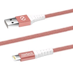 Naztech Braided MFi Lightning Charge and Sync 4 Foot Cable - Rose Gold  13632-NZ