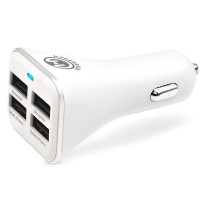 HyperGear Quad USB 6.8A Car Charger - White