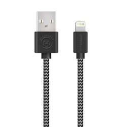 HyperGear Braided MFi Lightning 4 Foot Charge and Sync Cable - Black and Grey  13837-NZ