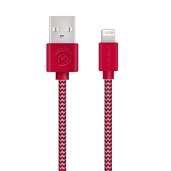 HyperGear Braided MFi Lightning 4 Foot Charge and Sync Cable - Red and Grey  13840-NZ