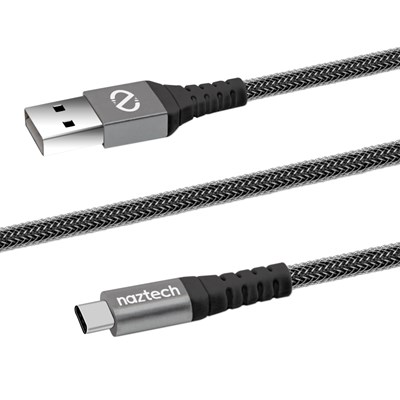 Naztech USB-A to USB-C Durable Braided 4 Foot Charge and Sync Cable - Black  13849-NZ