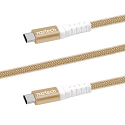 Naztech USB-C to USB-C Durable Braided 4 Foot Charge and Sync Cable - Gold  13853