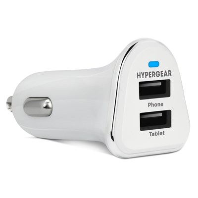 HyperGear Hi-Power Dual USB 3.4A Car Charger - White  13864-NZ