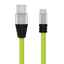HyperGear Flexi USB-C Charge and Sync Flat 6 Foot Cable - Green  13890