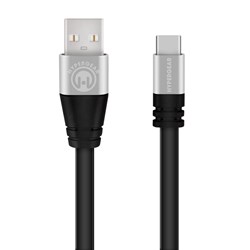 HyperGear Flexi USB-C Charge and Sync Flat 6 Foot Cable - Black  13892