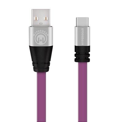 HyperGear Flexi USB-C Charge and Sync Flat 6 Foot Cable - Purple  13894