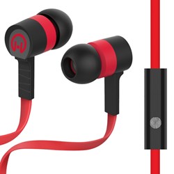 HyperGear Low Ryder Earphones with Mic - Red and Black