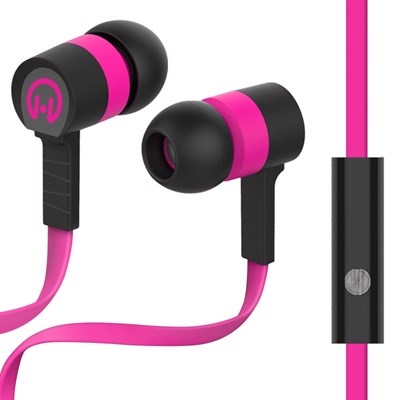 HyperGear Low Ryder Earphones with Mic - Pink and Black