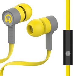 HyperGear Low Ryder Earphones with Mic - Yellow and Gray