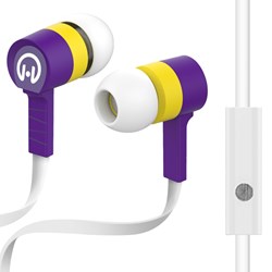 HyperGear Low Ryder Earphones with Mic - Yellow and Purple