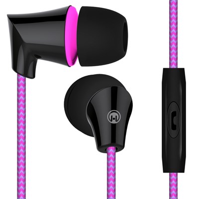 HyperGear Sound Wavez Braided Earphones - Pink