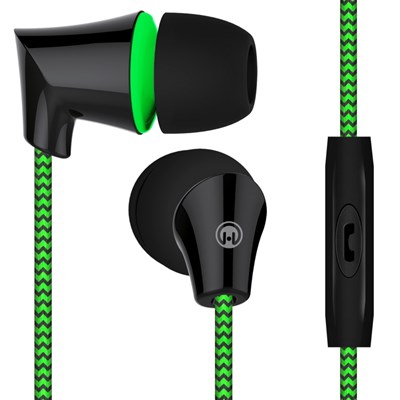 HyperGear Sound Wavez Braided Earphones - Green