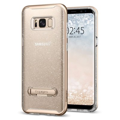 Samsung Spigen Crystal Hybrid Case With Kickstand - Gold Quartz Glitter  565CS21327