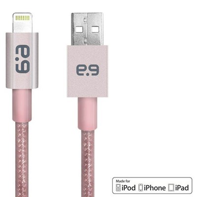 Apple Certified Puregear 4 Foot Metallic Charge-sync Lightning Cord - Rose Gold  61380PG