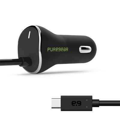 Puregear 15 watt 3 amp Car Charger For Usb Type C Devices - Black