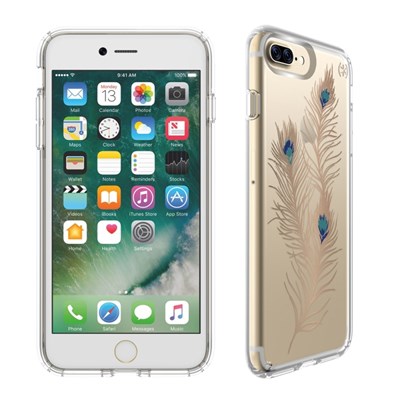 Apple Speck Products Presidio Clear and Print Case - Showyfeather Gold And Clear  79985-5948