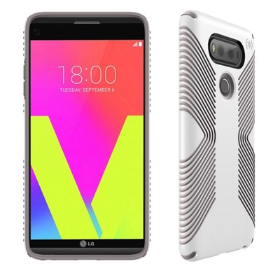 Lg Speck Products Presidio Grip Case - White And Ash Gray