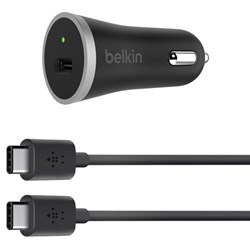 Belkin 15w Single Port Car Charger Adapter With 4 Foot Type C Cable - Black  F7U005BT04-BLK