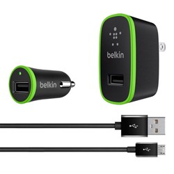 Belkin Premium 2.4 amp Car and Wall Charging Kit For Micro Usb Devices - Black