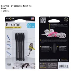 Geartie Cordable 3 Inch 4 Pack - Black
