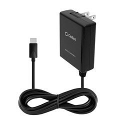 Cellet High Powered Travel Charger For Usb Type C Devices (15w/3a) With Folding Charger Blades - 5 Ft Cord - Black