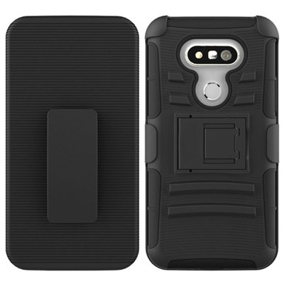 LG Compatible Armor Style Case with Holster - Black  AMH-LGG5-BKBK