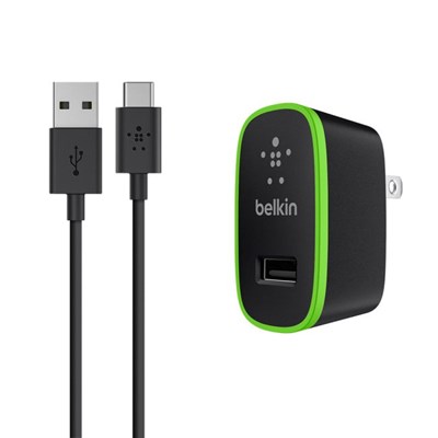 Belkin 2.1a Single Port Wall Charger With Usb Type C To 3.1 Usb Type A Cable (6 Ft Cable Length) - Black