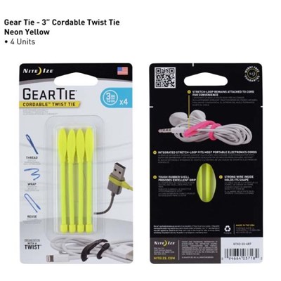 Geartie Cordable 3 Inch 4 Pack - Yellow