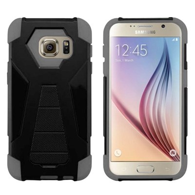 Samsung Compatible HYBRID Combo Cover with Kickstand - Grey and Black  HYBTB-SAMGS7ED-GR