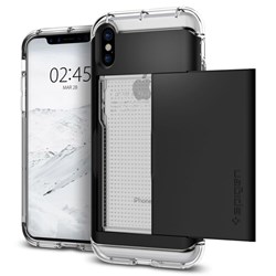 Apple Compatible Spigen Crystal Wallet Case - Black