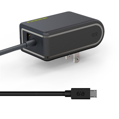 Puregear 24w Hardwired Wall Charger For Micro Usb Devices With Additional Usb Port - Black