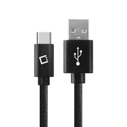 Cellet Usb Type A To Usb Type C Nylon Braided Charge + Sync Cable (10 Ft) - Black