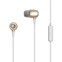 Motorola Earbuds Metal Premium Water Resistant In Ear Headphones With Mic - Gold