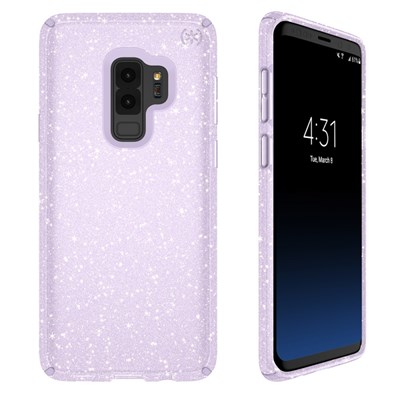 Samsung Compatible Speck Products Presidio Clear and Glitter Case - Geode Purple And Gold Glitter