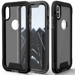 Apple Zizo ION Triple Layered Hybrid Cover with Tempered Glass Screen Protector - Black and Smoke