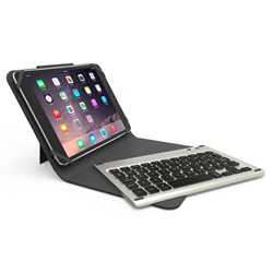 Puregear Universal Folio Case With Removable Backlit Bluetooth Keyboard - Fits Most 7 To 8 Inch Tablets - Black