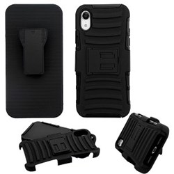 Apple Advanced Armor Stand Protector Cover Combo with Black Holster - Black