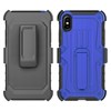 Apple Compatible Armor Hybrid Heavy Duty Cover with Kickstand - Blue and Black Image 1