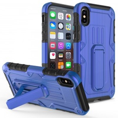 Apple Compatible Armor Hybrid Heavy Duty Cover with Kickstand - Blue and Black