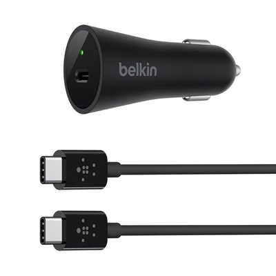 Belkin - Power Delivery Car Charger 27w For Type C Devices - Black