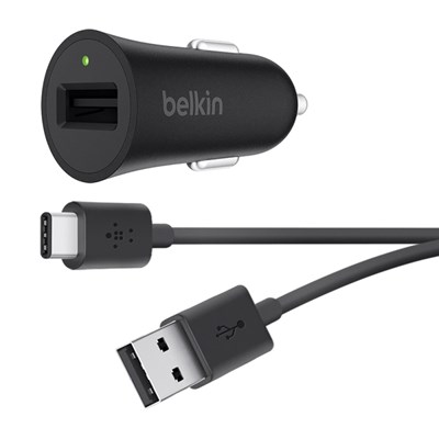 Belkin Boost Up Quick Charge 3.0 Car Charger With 4ft Usb Type A To Usb Type C Cable