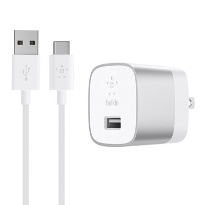 Belkin Boost Up Quick Charge 3.0 Wall Charger Adapter With 4 Ft Usb Type A To Usb Type C Cable - 18w - Silver