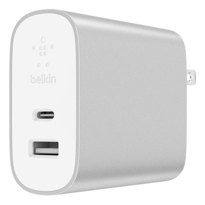 Belkin - Power Delivery Home Charger 27w / 12w For Type C Devices And Universal - White And Silver