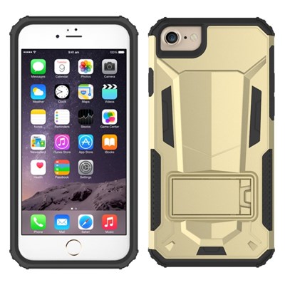 Apple Hybrid Transformer Cover with Kickstand and UV Coated PC and TPU Layers - Gold and Black
