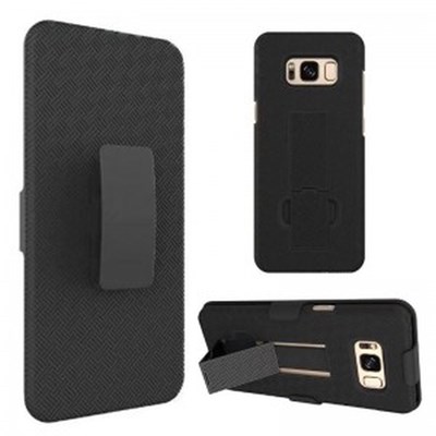 Samsung Galaxy S8 Luxmo Snap On Case Skew PC w/ Holster Combo - Black